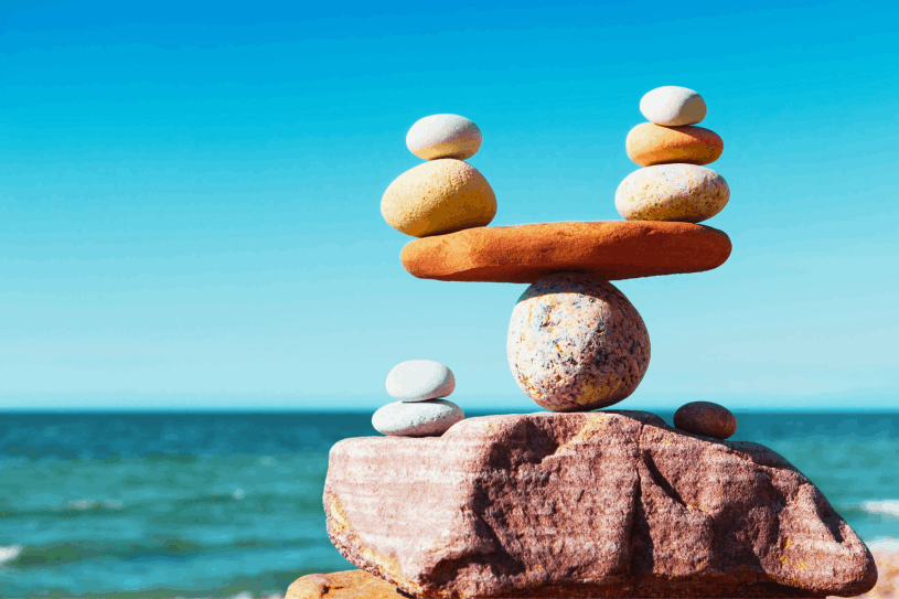 Steintürme in der Balance